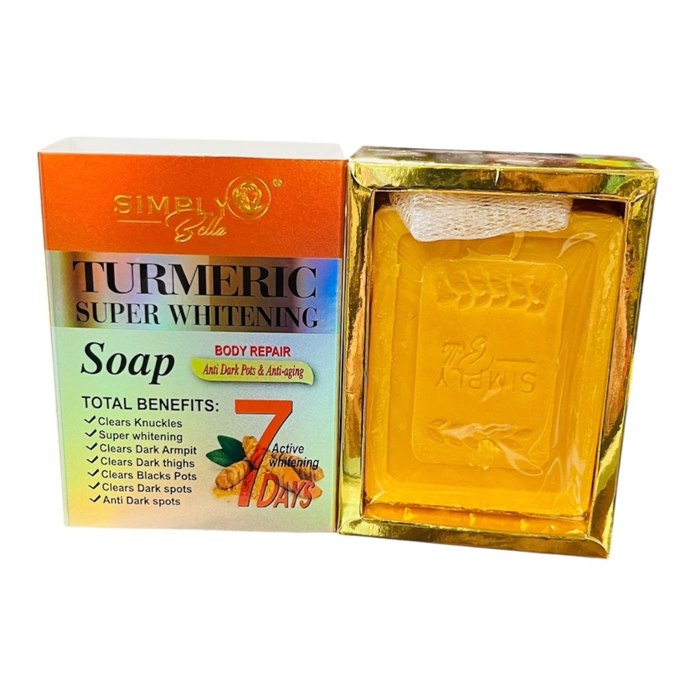 Simply Belle Turmeric Super Whitening Soap - Jabon De Curcuma 7 en uno